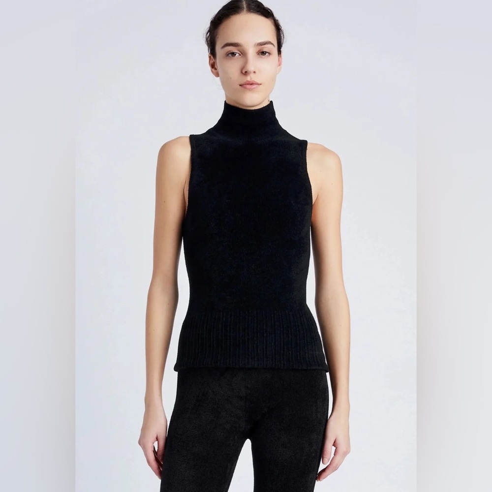 NEW Proenza Schouler Mackenzie Sleeveless Chenille Turtleneck Sweater Size L